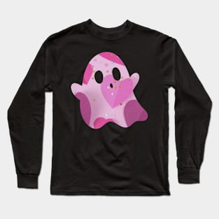 Pink Ghost Hearts Long Sleeve T-Shirt